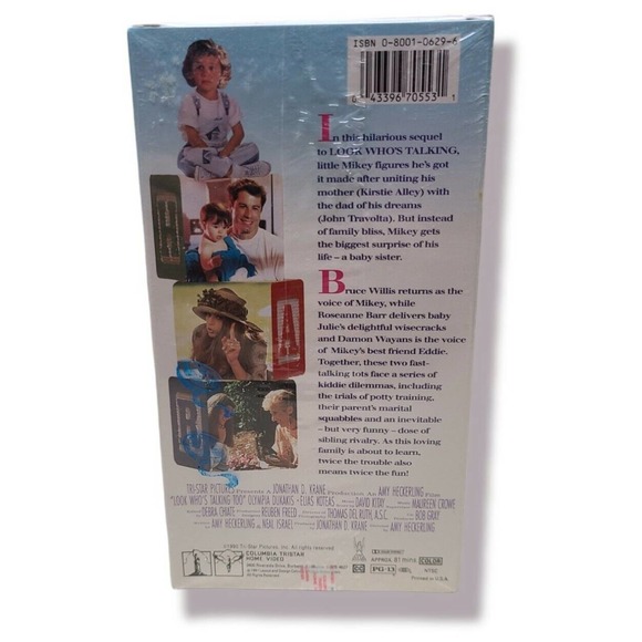 Look Whos Talking Too VHS 1991 Travolta Factory Sealed NEW - Picture 3 of 5